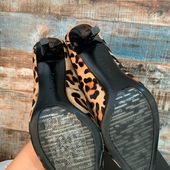 Calvin Klein Leopard Fur Shoes Heels - Picture 5 of 9